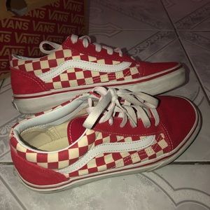 Red Checkerboard Old School Vans